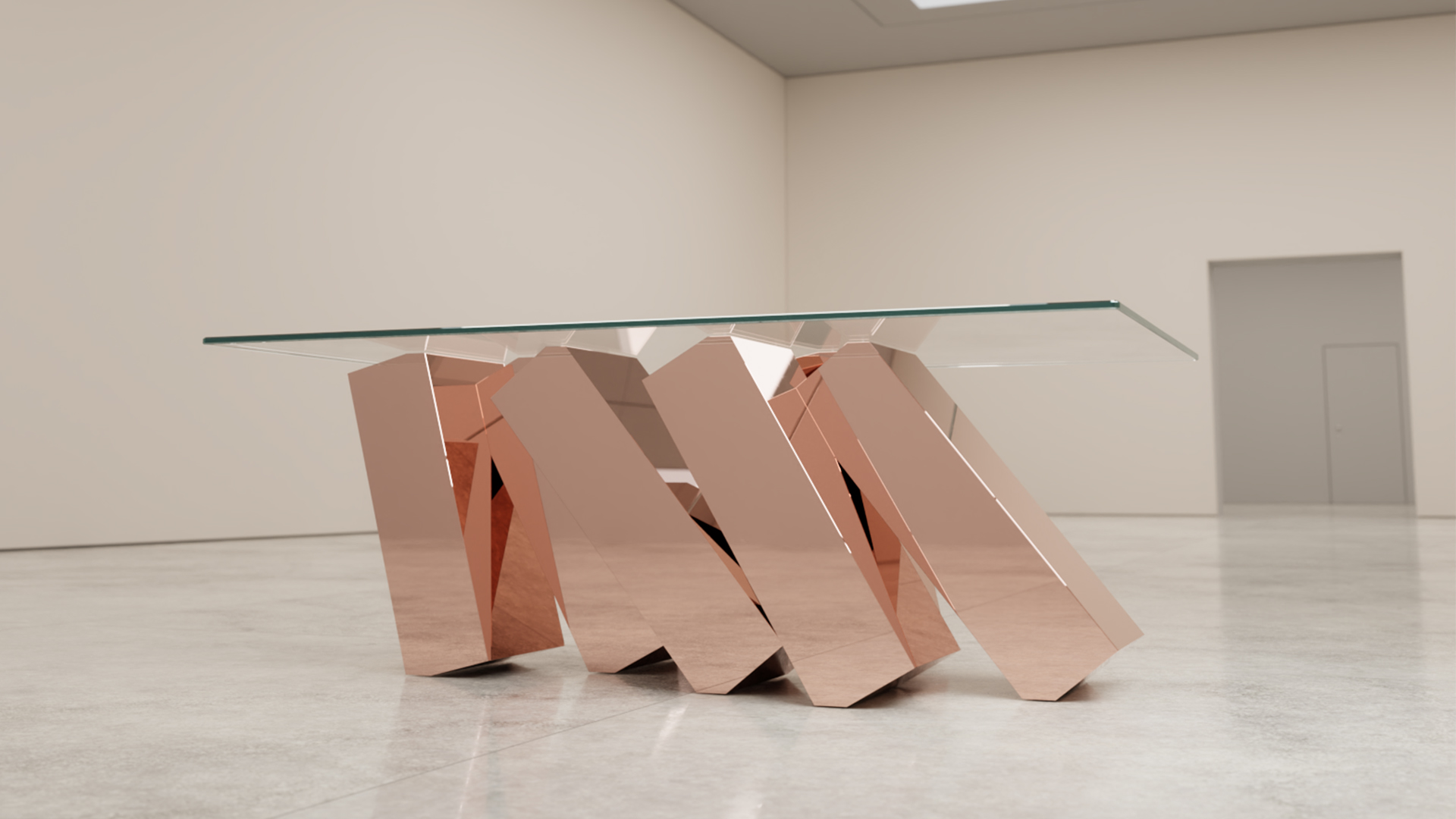 Megalith Coffee Table Rose Gold Trompe L'oeil furniture design
